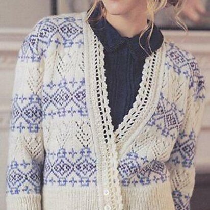 Delft - Fair Isle & Lace cardigan