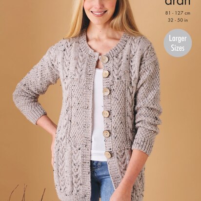 Waistcoat and Jacket Knitted in King Cole Fashion Aran - 5721 - Downloadable PDF