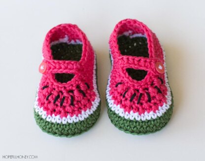 Watermelon Baby Booties