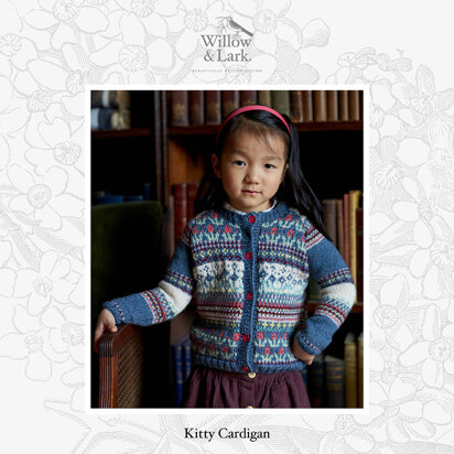 Kitty Cardigan - Knitting Pattern for Girls in Willow & Lark Poetry