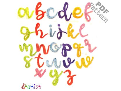 Alphabet Lowercase crochet applique pattern