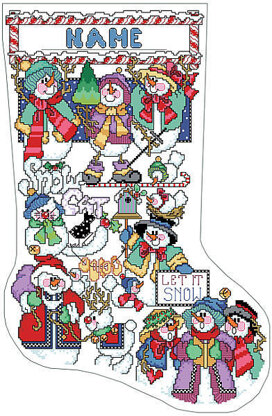 Snowman Sampler Stocking - PDF