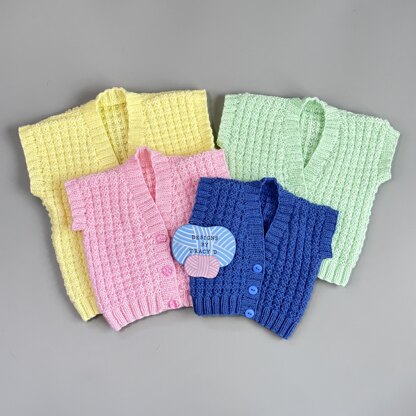 Ezra Baby waistcoat/Vest knitting pattern 16 - 22 inch chest sizes