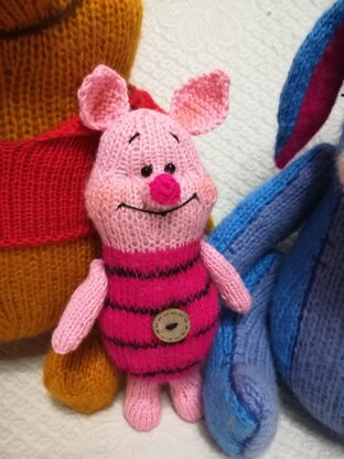 Knitted Winnie the Pooh with Donkey and  Piglet