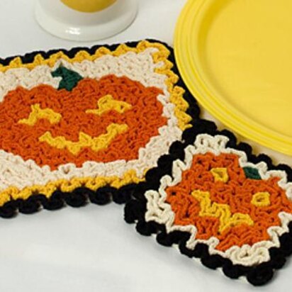 Wiggly Jack-O-Lantern Hot Pad and Coaster