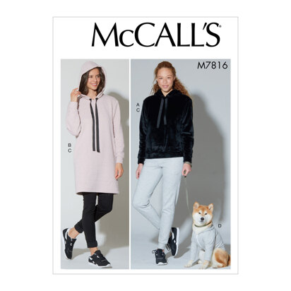 McCall's Misses' Top, Dress, Pants and Dog Coat M7816 - Sewing Pattern
