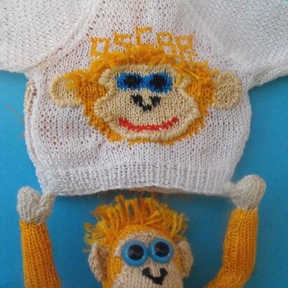 OSCAR THE BABY ORANGUTAN JUMPER KNITTING PATTERN