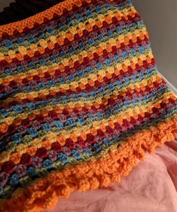 Rainbow Not-so-granny cowl