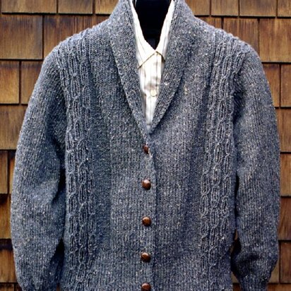 MS 126 Worsted Weight Shawl Collar Sweater