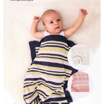 Blankets in Rico Baby Cotton Soft DK - 883 - Downloadable PDF