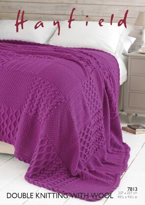 Bed Throw in Hayfield DK With Wool - 7813