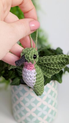 Hummingbird Crochet Pattern, Easy Crochet Amigurumi Bird Pattern, Crochet Keychain Pattern