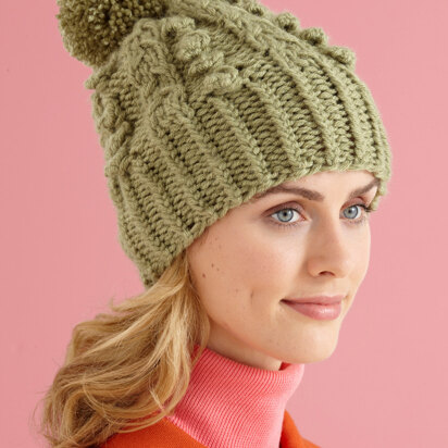 Cable Vision Hat in Lion Brand Vanna's Choice - L10588