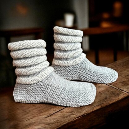 Slippers with a Puffy Cuff