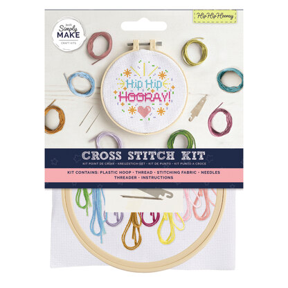 Simply Make Hip Hip Hooray Cross Stitch Kit