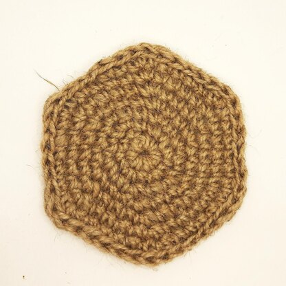 Jute hexagon coasters, 3 sizes