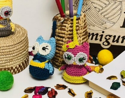 amigurumi owl keychain