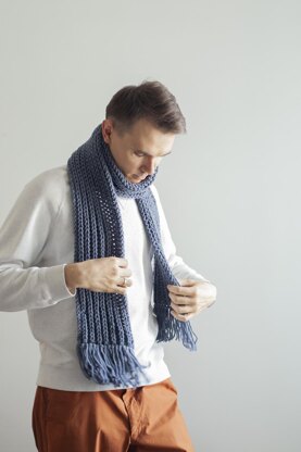 Long ribbed scarf for Men + Video