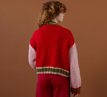 Baseball Jacket - Knitting Pattern for Women in Debbie Bliss Super Chunky Merino by Debbie Bliss - DB422 - Downloadable PDF