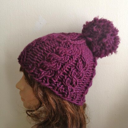 Super Chunky Twist Knit Cable Hat