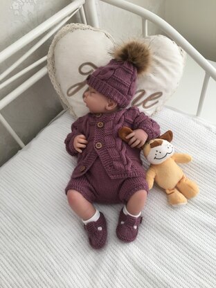 Poppy 4 Piece set with Faux Fur Bobble Hat