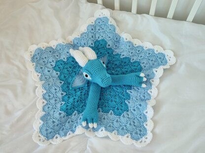 Blizzard The Ice Dragon Baby Lovey Blanket