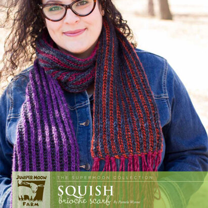 Squish Brioche Scarf in Juniper Moon Moonshine Chunky - J22-04 - Downloadable PDF