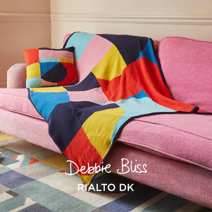 Delaunay Home - Cushion & Blanket Knitting Patterns in Debbie Bliss Rialto DK