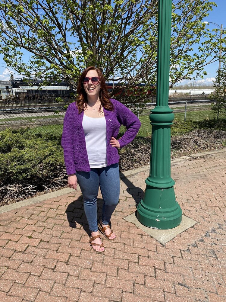 Light purple clearance cardigan outfit