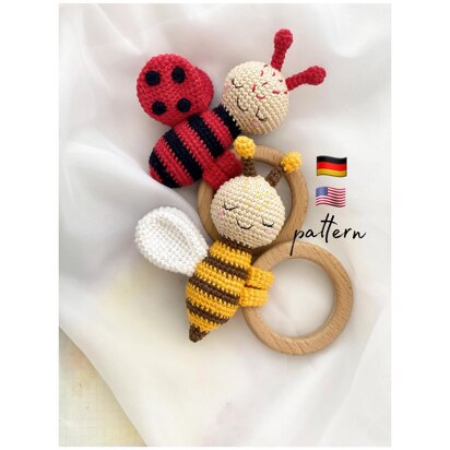 Baby teether toys Bee and Ladybug