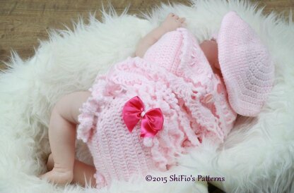 Crochet Pattern baby girl beret , angel top & pants UK & USA Terms #319