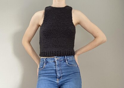 Simple Knitted Crop Vest Pattern