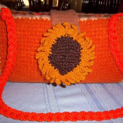 Knitter's Lesson in Tunisian Crochet: Sassy Sunflower Purse