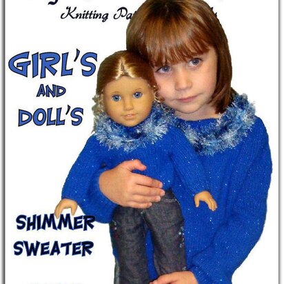 Matching Girls and dolls sweaters. Ages 4-10 and 18 inch doll (American Girl) 541