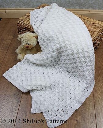 293- Baby Square Shawl Blanket Afghan Knitting Pattern 293