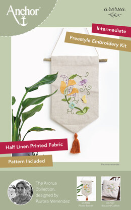 Anchor Aurora - Flower Banner Embroidery Kit - 25 x 17.5 cm