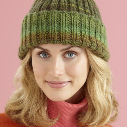 Cozy Cuffed Hat in Lion Brand Amazing - L10585