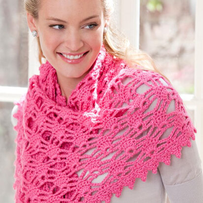 Simply Irresistible Shawl in Red Heart with Love - LW2678 - Downloadable PDF
