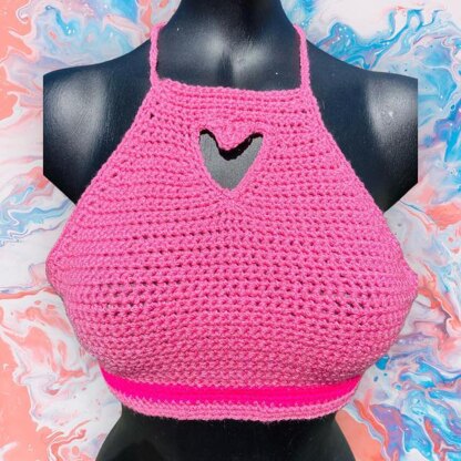 Love Heart Crochet Crop Top