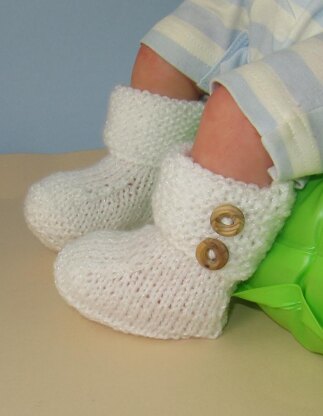 Easy Baby Garter Cuff 2 Button Booties