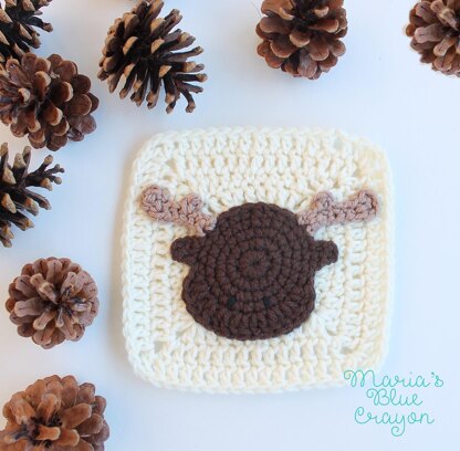 Woodland Moose Applique - Granny Square