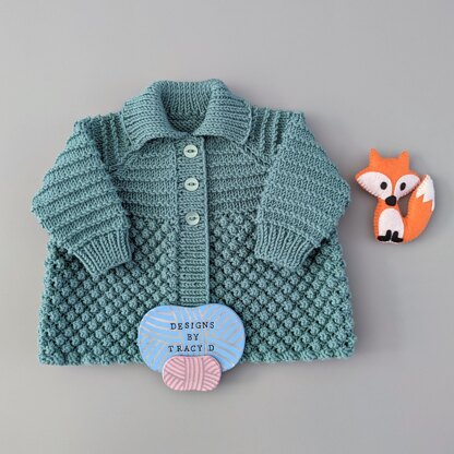 Kev Baby Knitting Pattern. Newborn Coat, Hat & Booties