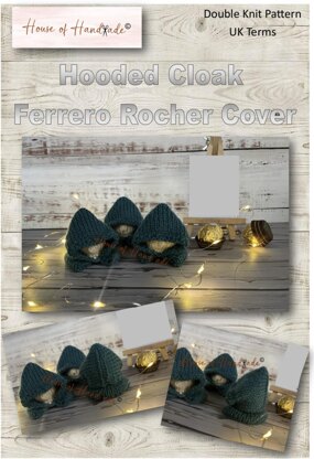 Hooded Cloak Ferrero Rocher Cover Knitting Pattern