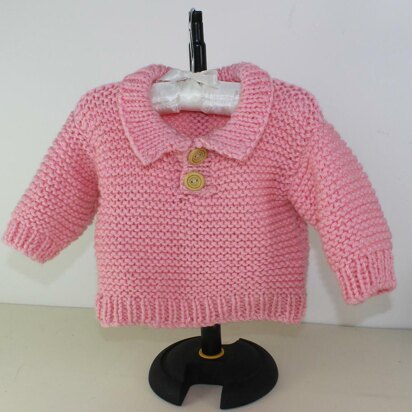 Baby Chunky Garter Stitch Collar Sweater