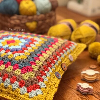 Mustard granny cushion