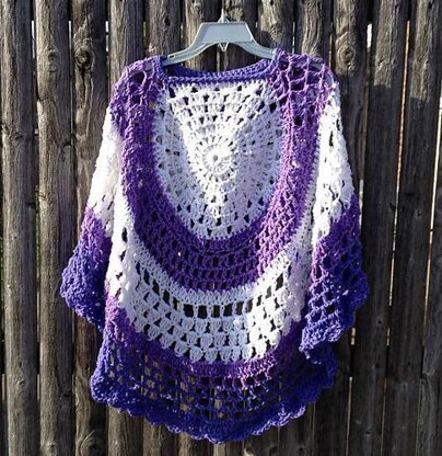 Purple Crochet Poncho