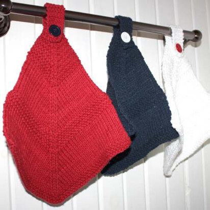 Red White and Blue Dishcloth in Lily Sugar 'n Cream Solids - knitting pattern