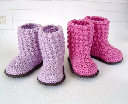 Bubble Stitch Baby Booties