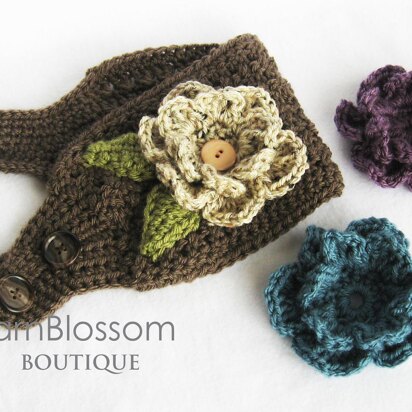 Ear Warmer with Interchangeable Flowers