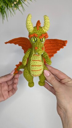 Gustav the Dragon crochet pattern, amigurumi dragon pattern